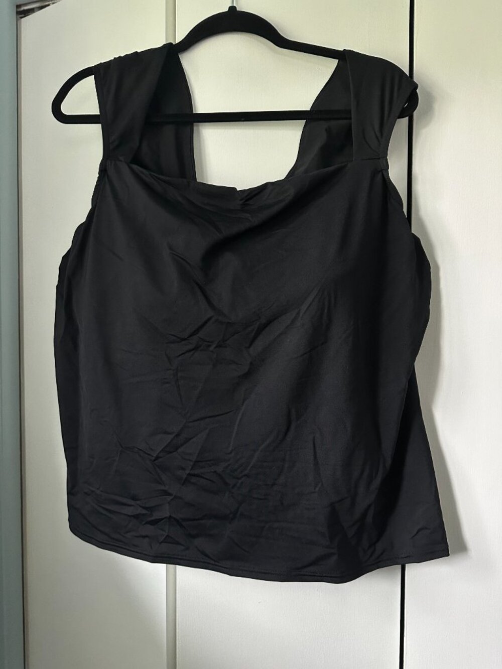 Lands End Square Neck Underwire Tankini Top - Black 22 NWT - Picture 2 of 4